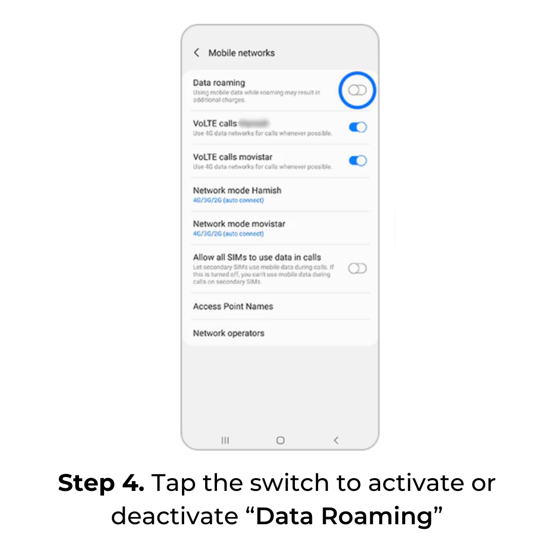 Turn data roaming on